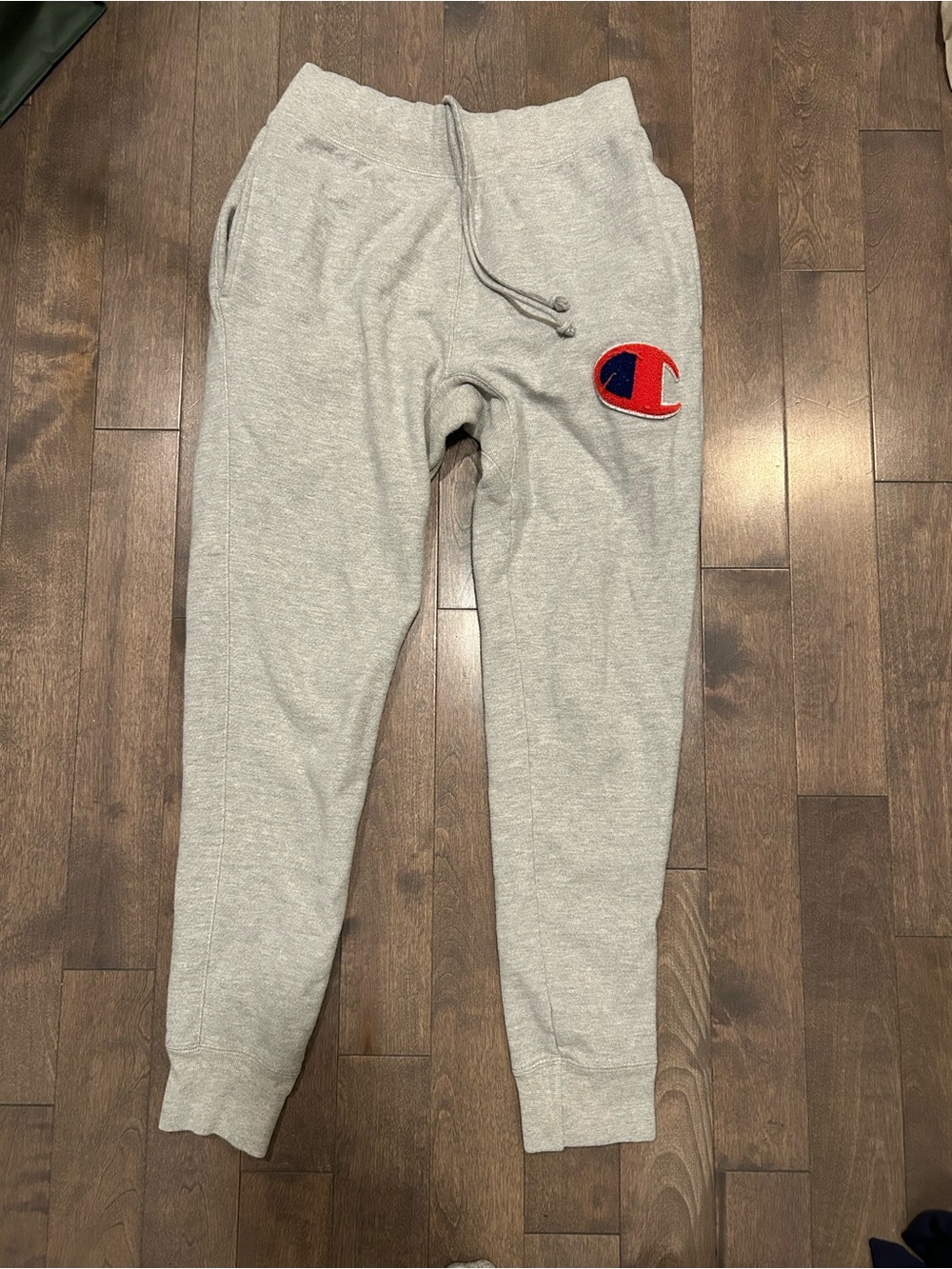 Champion Reverse Weave Jogger Sweatpants with Big C Logo Gray Jogger Sweatpants